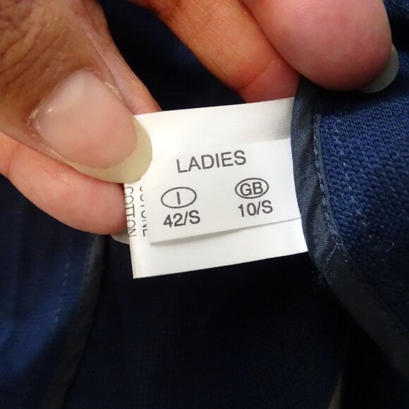 Ferrari Logo Patch Navy Blue Blazer Jacket Women Size 42 S Cotton Made in Italy - Picture 4 of 13